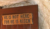 He is not here